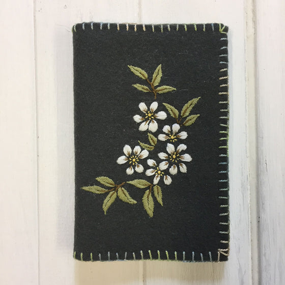 Floral Spray on Charcoal Needlebook