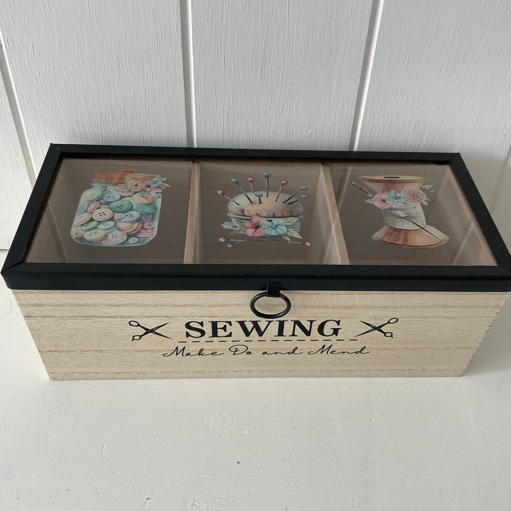 Wooden Box for Sewing Accessories