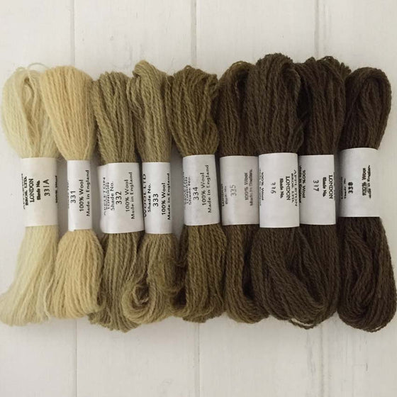 Appleton Wools Drab Green 331a, 331-335