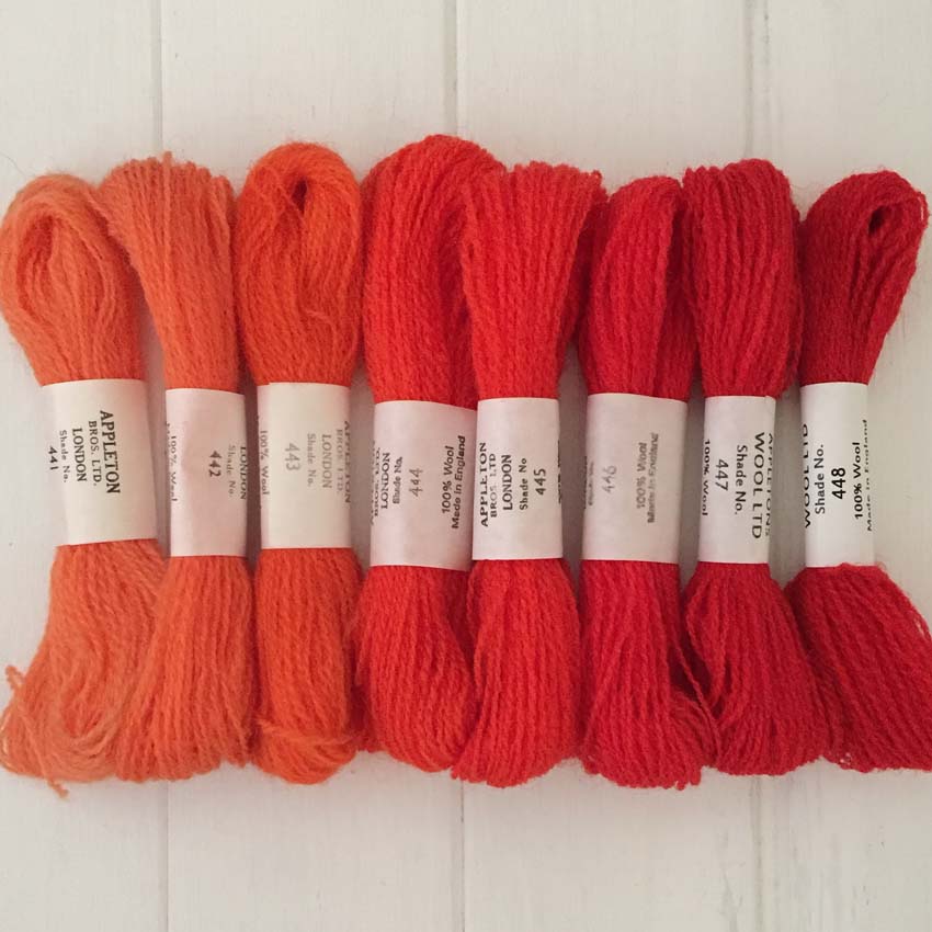 Appleton Wools Orange Red 441-448